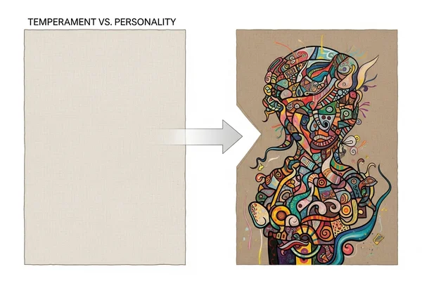 Temperament as canvas, personality as detailed painting.