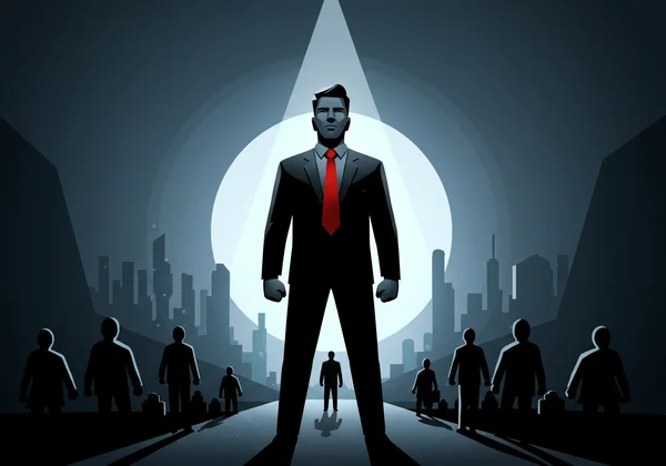 Strong leader standing confidently, symbolizing ambition
